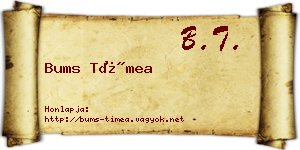 Bums Tímea névjegykártya